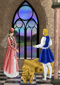 Principessa e Nonsò dentro la chiesa